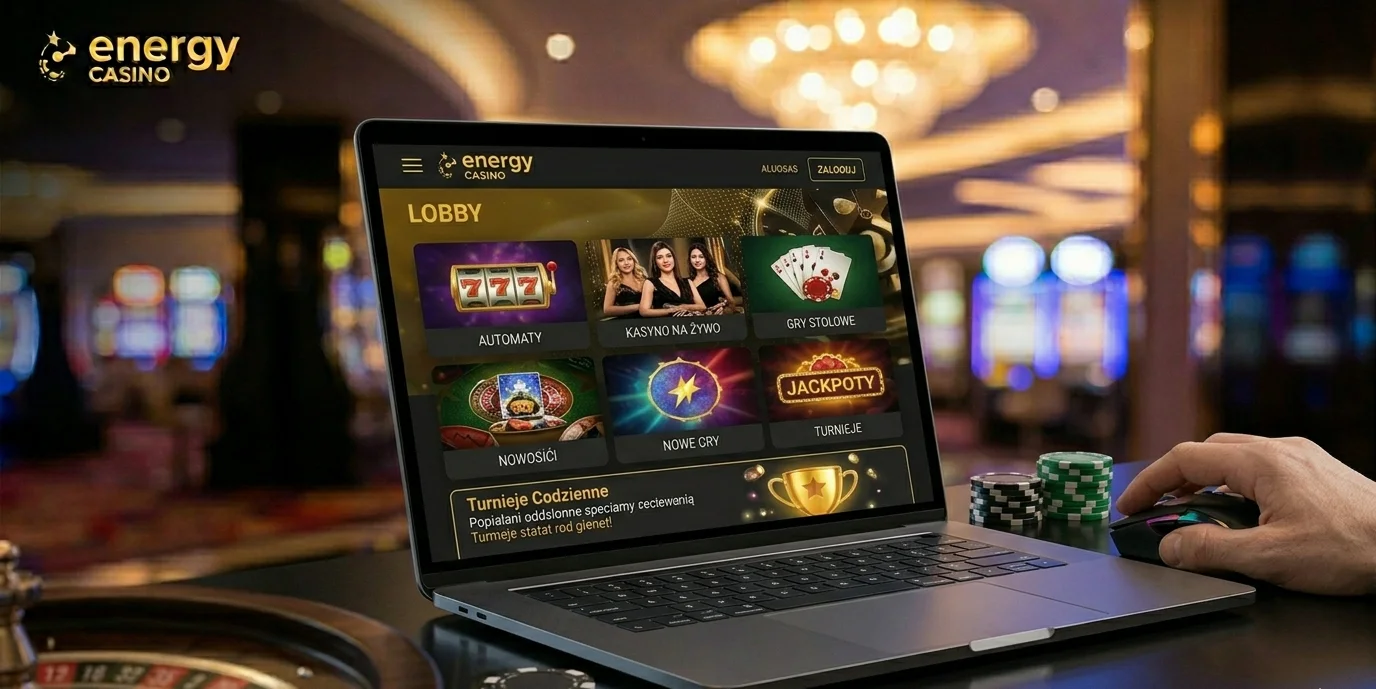 Lobby kategorii gier Energy casino na pulpicie